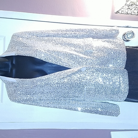 Champagne Soft Sequin Blazer - Picture 5 of 7